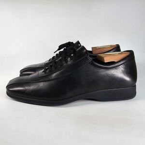 Salvatore Ferragamo Low Top Sneakers Mens 7 D Black Casual Shoes Old Money Italy